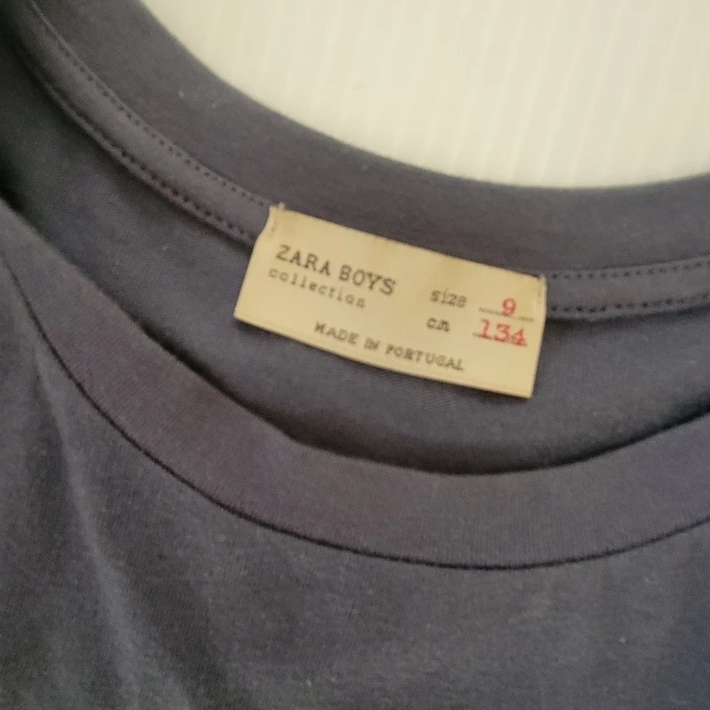 Zara Boys Sequined Weekend Navy Tee Shirt Size M 8